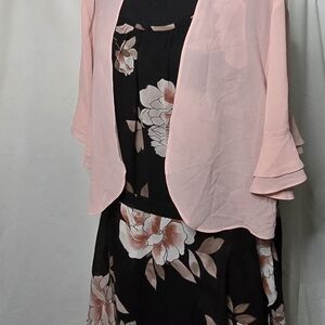 City Chic Imperial Bloom Pink and Black Floral Maxi Dress